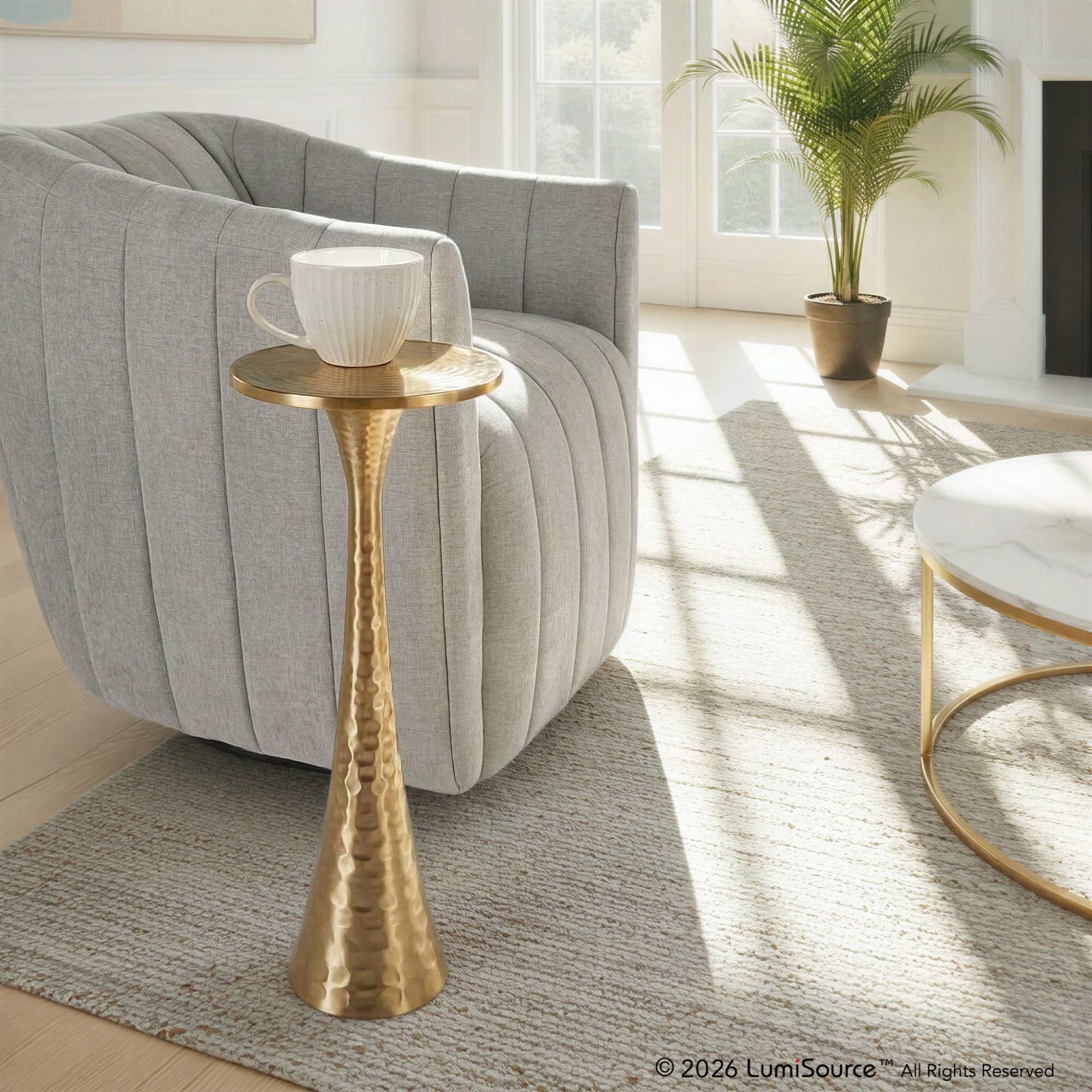 Gemma Hammered 23" Side Table